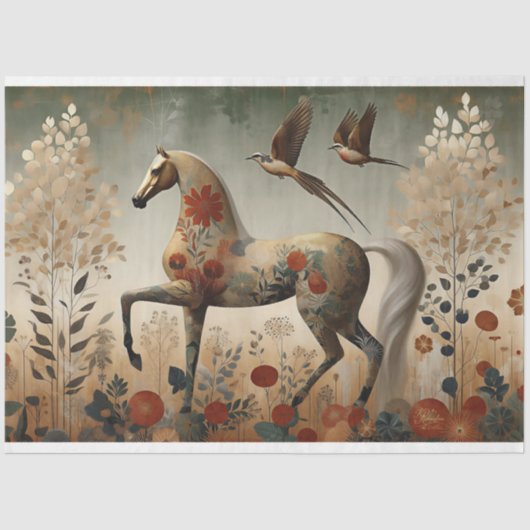 Elegant Equine, Horse, Decoupage Tissue Paper Tissuepapier (Voorkant)