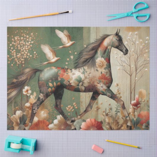 Elegant Equine, Horse, Decoupage, Tissue Paper Tissuepapier (Craft)
