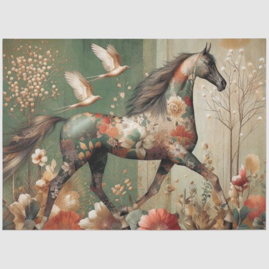 Elegant Equine, Horse, Decoupage, Tissue Paper Tissuepapier (Voorkant)