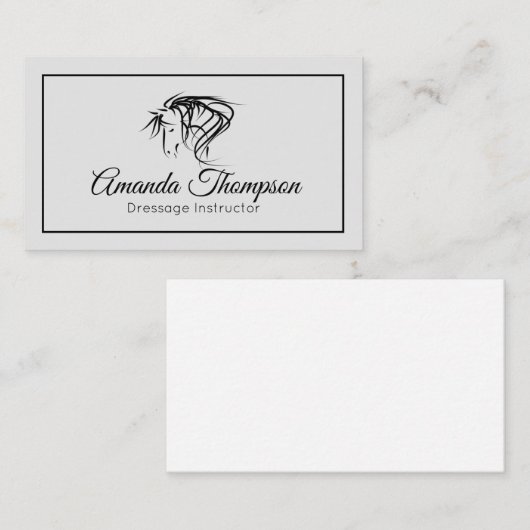 Elegant Equine Horse Stables Riding Instructor Visitekaartje (Voorkant / Achterkant)