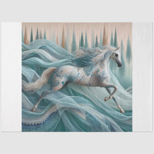 Elegant Equine, Paard, Decoupage, Tissuepapier (Voorkant)