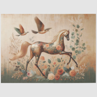Elegant Equine, Paard, Decoupage Tissuepapier