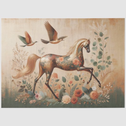 Elegant Equine, Paard, Decoupage Tissuepapier (Voorkant)