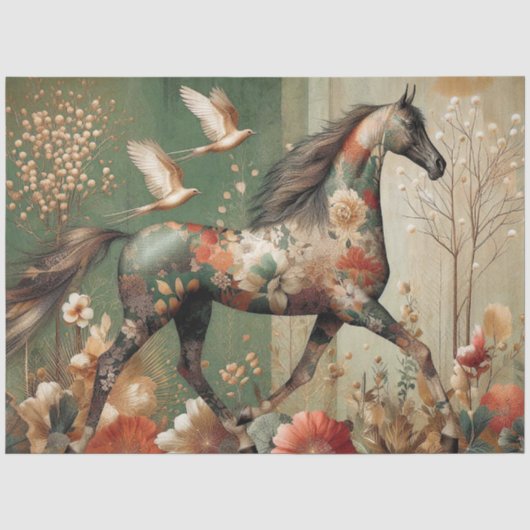 Elegant Equine, Paard, Decoupage, Tissuepapier (Voorkant)