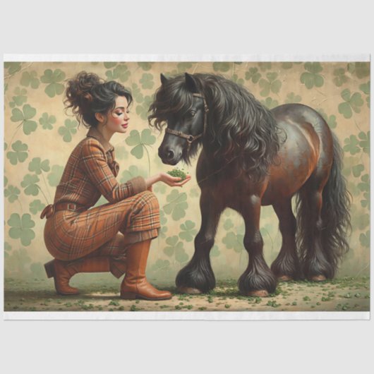 Elegant Equine, Paard, Decoupage Tissuepapier (Voorkant)