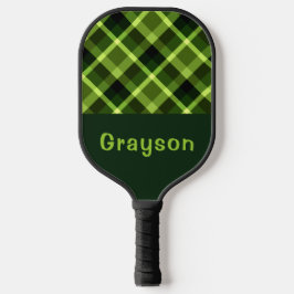 Elegant erwtengroen geplakt Monogram Pickleball Pa Paddle