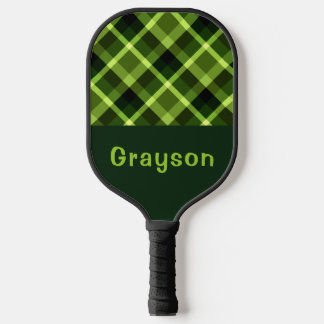 Elegant erwtengroen geplakt Monogram Pickleball Pa Pickleball Paddle