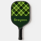 Elegant erwtengroen geplakt Monogram Pickleball Pa Pickleball Paddle (Achterkant)