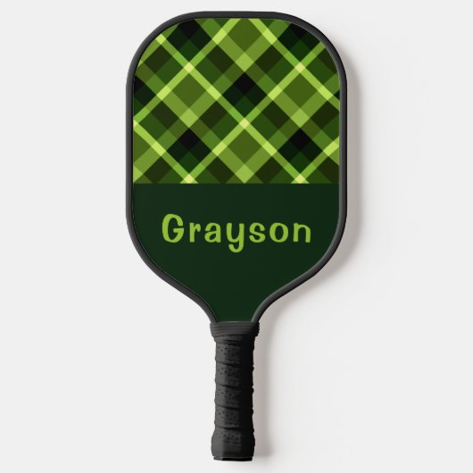 Elegant erwtengroen geplakt Monogram Pickleball Pa Pickleball Paddle (Achterkant)