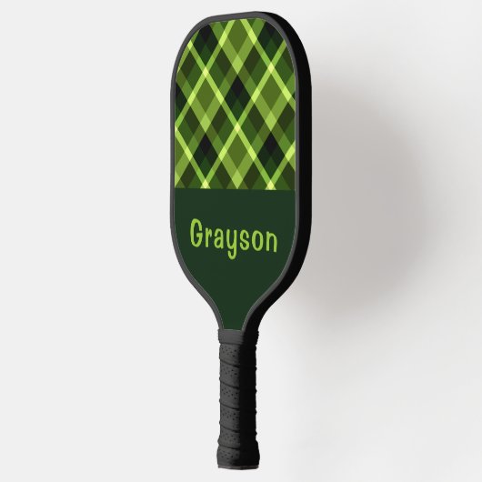 Elegant erwtengroen geplakt Monogram Pickleball Pa Pickleball Paddle (Links)
