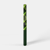 Elegant erwtengroen geplakt monogram telefoonhoesj samsung galaxy hoesje (Rechterkant)