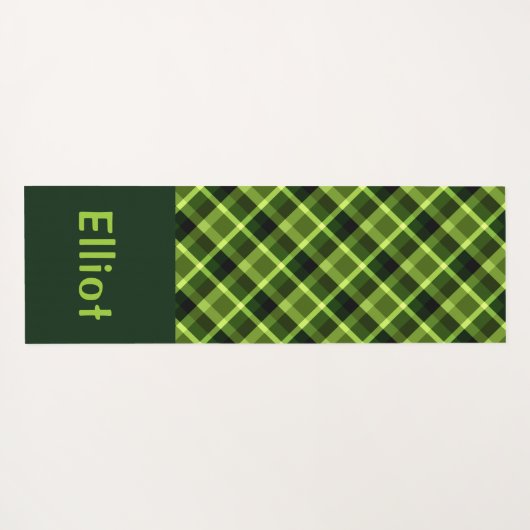 Elegant erwtengroen geplakt Monogram Yoga Mat (Achterkant (horizontaal))