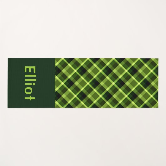 Elegant erwtengroen geplakt Monogram Yoga Mat (Voorkant (horizontaal))
