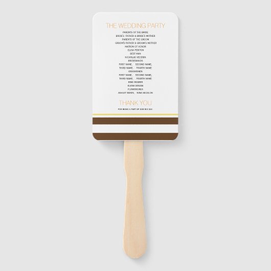 Elegant esdoornblad, strepen vallen bruiloft progr handwaaier (Achterkant)