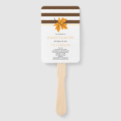 Elegant esdoornblad, strepen vallen bruiloft progr handwaaier (Voorkant)