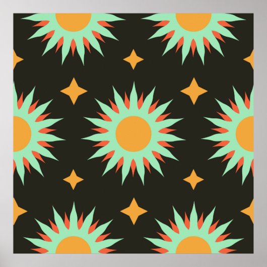 Elegant esoteric vormt naadloze patroonkunst. alch poster (Voorkant)