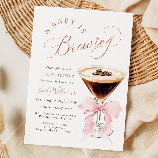 Elegant Espresso Baby is Brewing Kaart