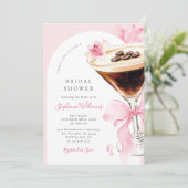 Elegant Espresso Martini Bridal Shower Invitation Kaart (Staand voorkant)