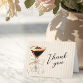 Elegant Espresso Martini Folded Thank You Card Bedankkaart