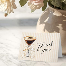 Elegant Espresso Martini Folded Thank You Card Bedankkaart