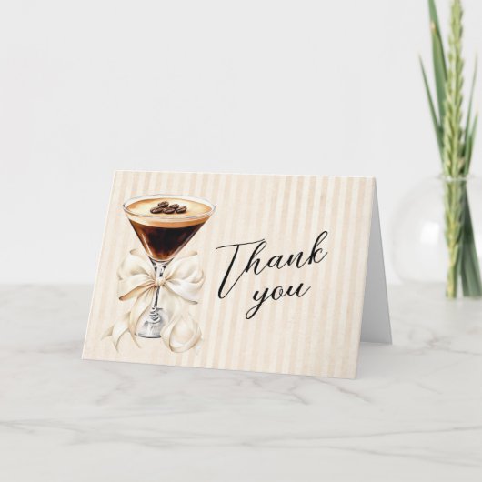 Elegant Espresso Martini Folded Thank You Card Bedankkaart (Voorkant)