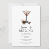 Elegant espresso martini vrijgezellenfeest kaart (Voorkant)