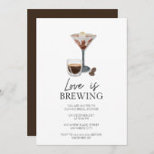 Elegant espresso martini vrijgezellenfeest kaart (Voorkant / Achterkant)