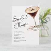 Elegant espresso martini vrijgezellenfeest kaart (Staand voorkant)