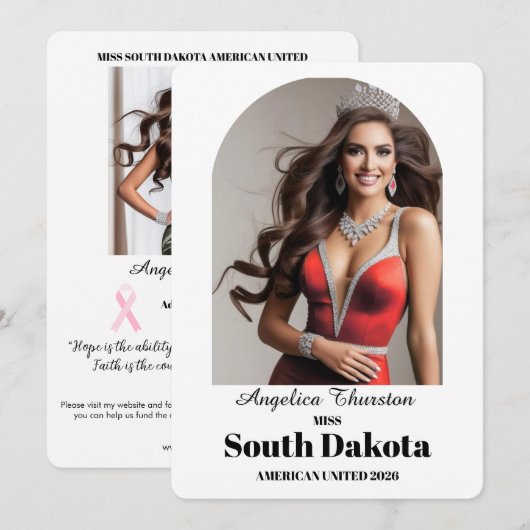 Elegant Essentials Pageant Autograph Kaart (Voorkant / Achterkant)