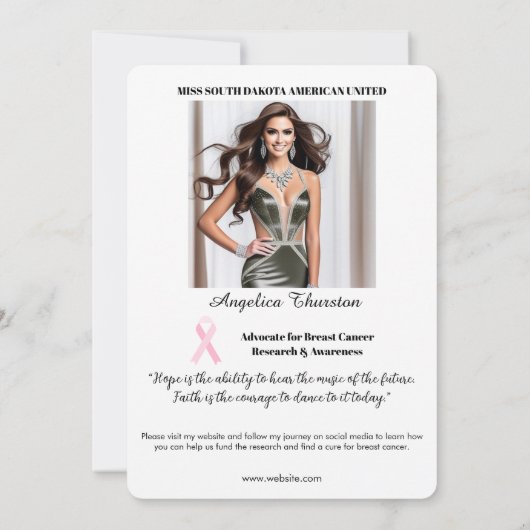 Elegant Essentials Pageant Autograph Kaart (Achterkant)