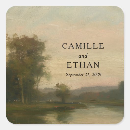 Elegant Estate Wedding Name Sticker (Voorkant)