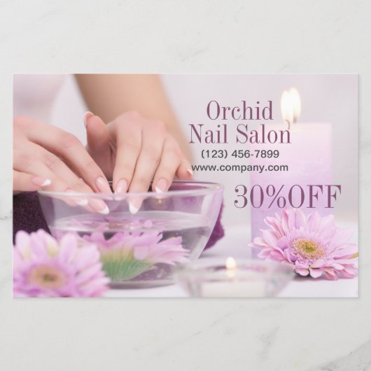 Elegant Esthetician SPA Nail Salon prijslijsten Flyer (Voorkant)