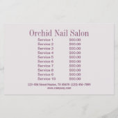 Elegant Esthetician SPA Nail Salon prijslijsten Flyer (Achterkant)