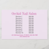 Elegant Esthetician SPA Nail Salon prijslijsten Flyer (Achterkant)