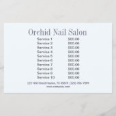 Elegant Esthetician SPA Nail Salon prijslijsten Flyer (Achterkant)
