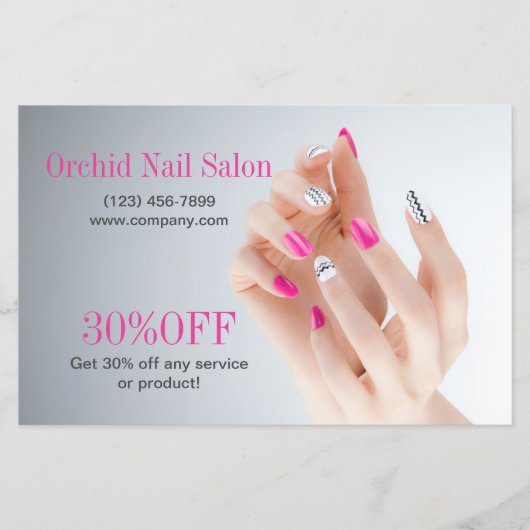 Elegant Esthetician SPA Nail Salon prijslijsten Flyer (Voorkant)