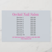 Elegant Esthetician SPA Nail Salon prijslijsten Flyer (Achterkant)