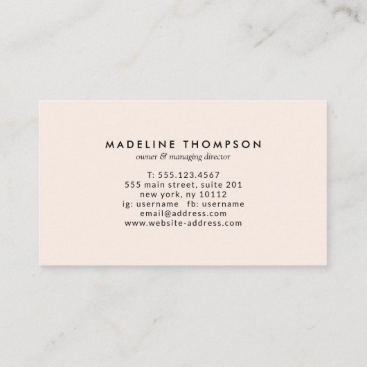 Elegant esthetisch Ombre Roze Heart Visitekaartje (Achterkant)