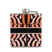 Elegant esthetisch Sinaasappel en zwarte tijgerhui Heupfles (Achterkant)