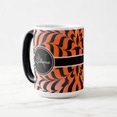Elegant esthetisch Sinaasappel en zwarte tijgerhui Magische Mok (Voorkant links)