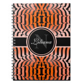 Elegant esthetisch Sinaasappel en zwarte tijgerhui Notitieboek (Voorkant)