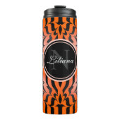 Elegant esthetisch Sinaasappel en zwarte tijgerhui Thermosbeker (Voorkant)