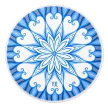Elegant esthetisch White en Blue Mandala Monograme