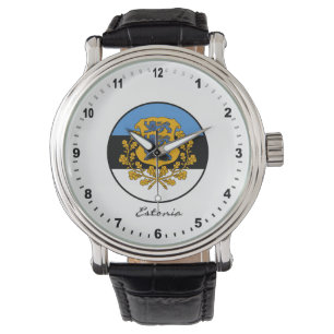Elegant Estonia Watch & Estlandse vlag Horloge