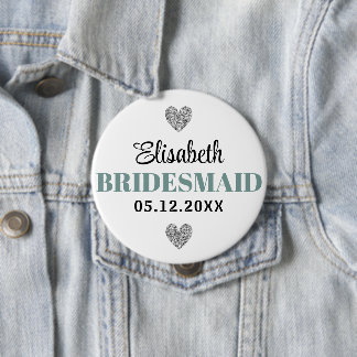 Élégant et Simple Pour Demoiselle d'Honneur Ronde Button 4,0 Cm