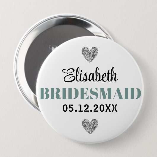 Élégant et Simple Pour Demoiselle d'Honneur Ronde Button 4,0 Cm (Voorkant /achterkant)