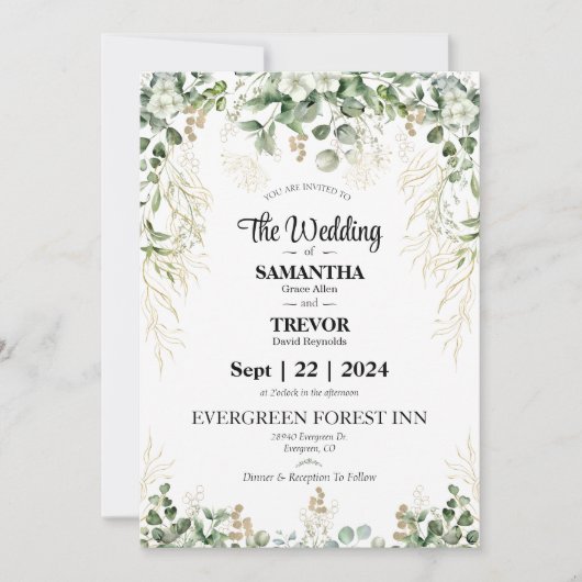 Elegant Eternity: Doe mee op onze trouwdag Kaart (Voorkant)