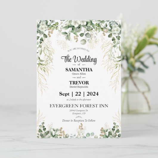 Elegant Eternity: Doe mee op onze trouwdag Kaart (Staand voorkant)