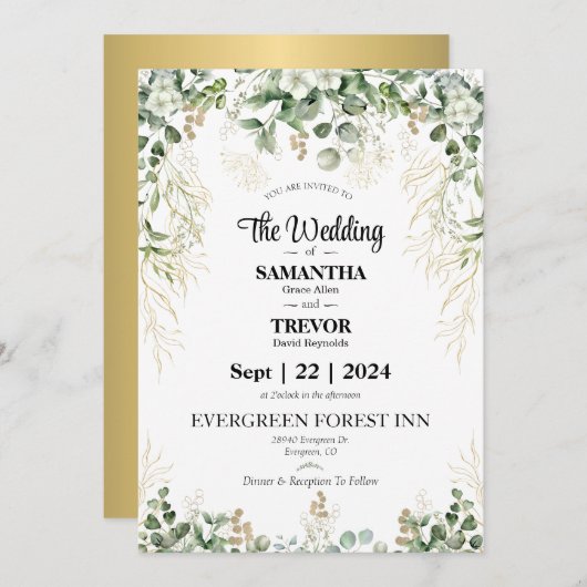 Elegant Eternity: Doe mee op onze trouwdag Kaart (Voorkant / Achterkant)