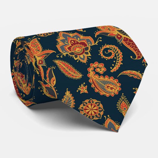 Elegant Ethnic Paisley Stropdas (Opgerold)